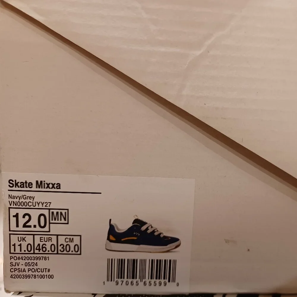 Vans Men's 12 Skate Mixxa Navy/Grey Skateboarding Shoes VN000CUYY27